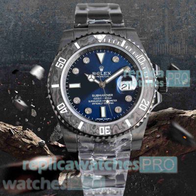Swiss Made Rolex BLAKEN Submariner date 3135 Watch Navy Dial Matte Carbon Bezel